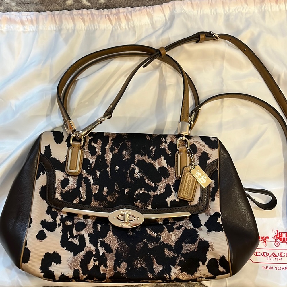NWOT coach leather and canvas bag